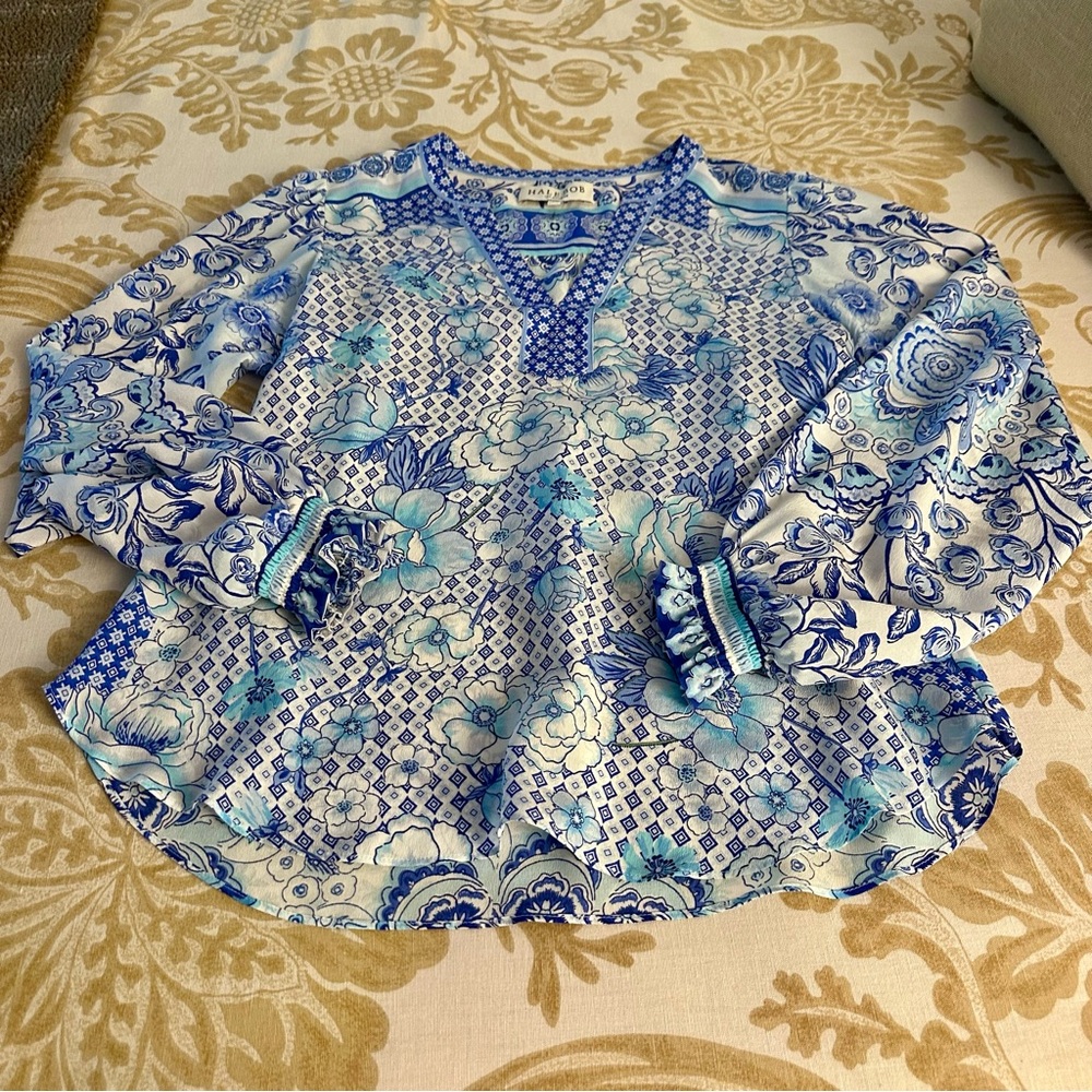 Hale Bob Gia Silk Crepe de Chine Top